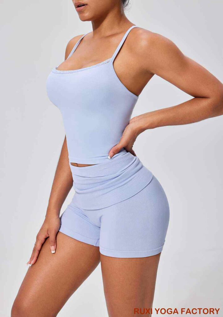 女用閃亮瑜珈短褲高性能運動服RUXI tw3577源頭工廠